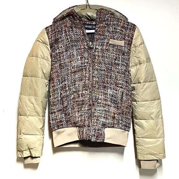NWT Members Only Tweed Multi Media Bomber Varsity Jacket Womens Sz XS - Picture 2 of 7